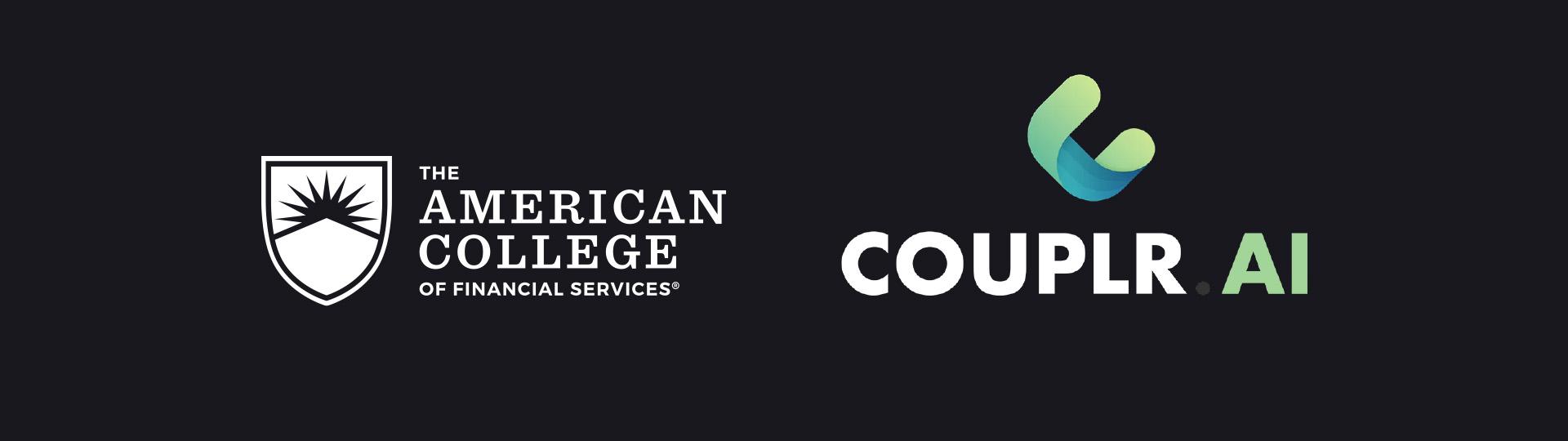 The American College logo and Couplr AI logo