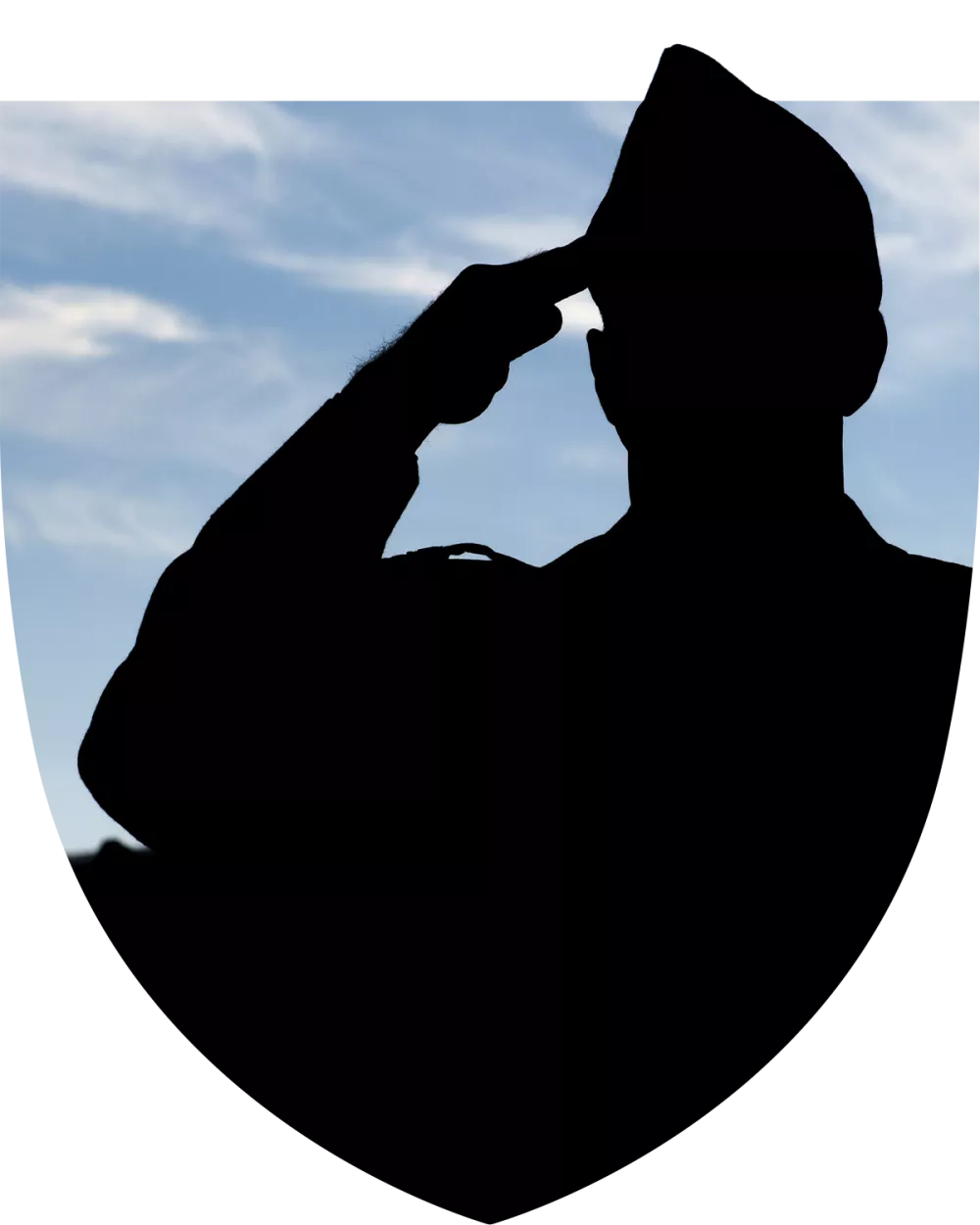 Military officer in uniform saluting