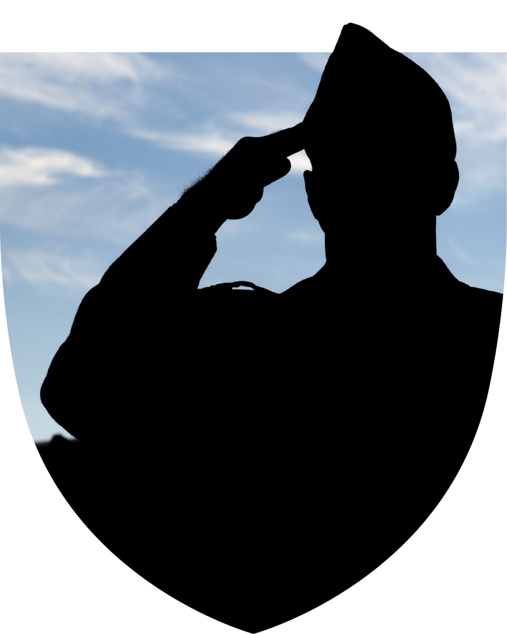 Military officer in uniform saluting