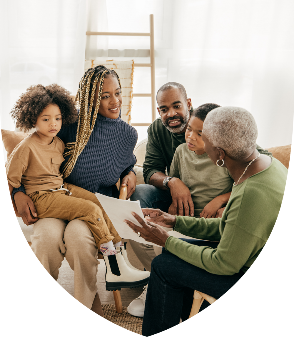 A family talking 