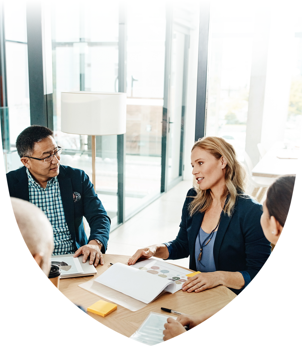 Image of people talking at a meeting