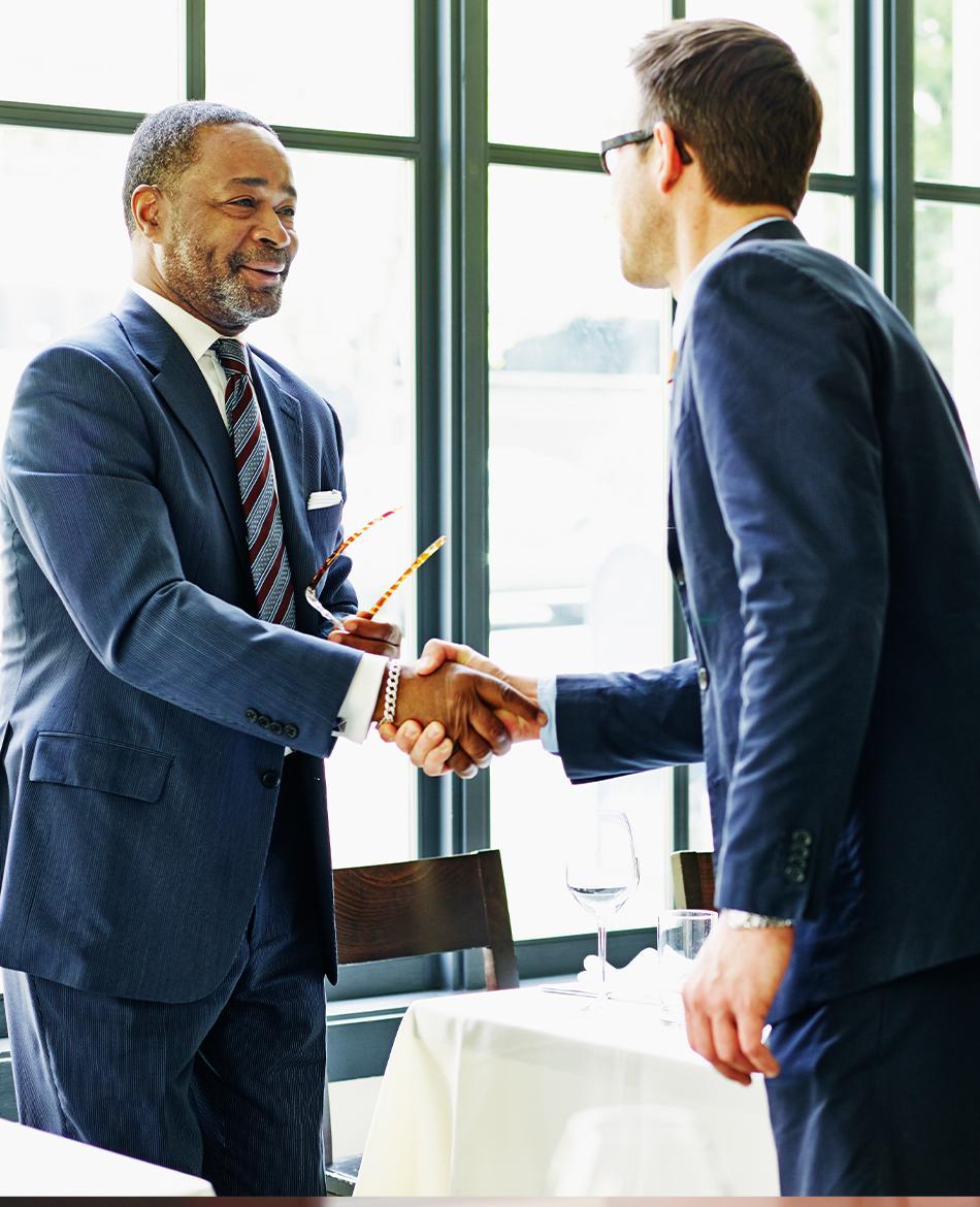 Two men shaking hands