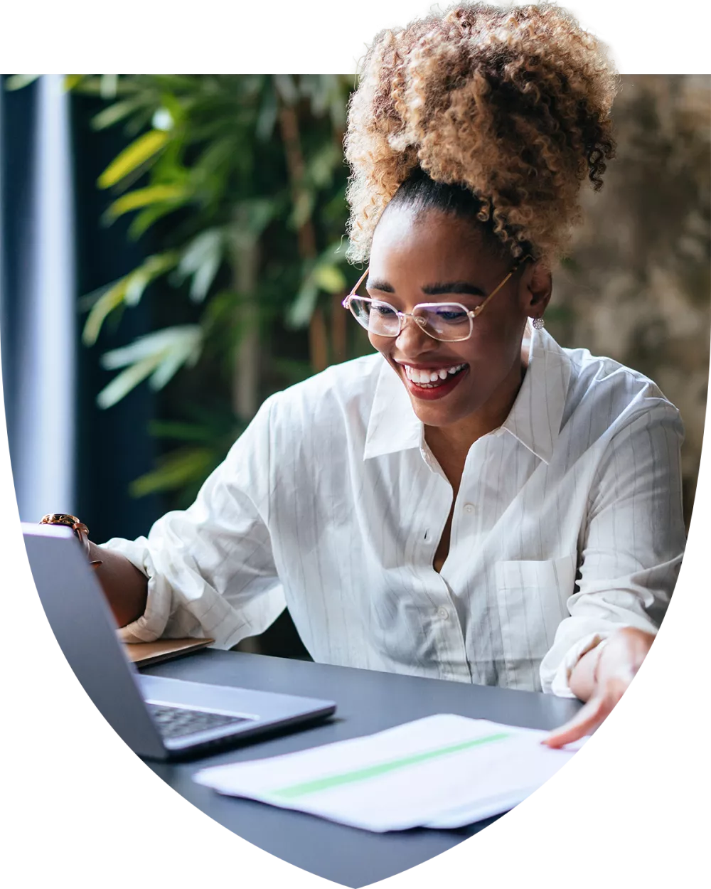 Female Financial Professional working on a presentation