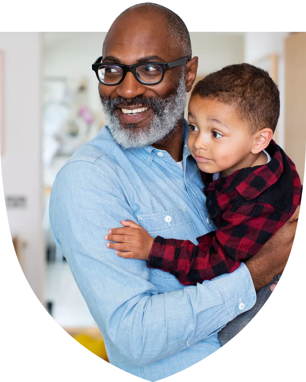 A man holding a child