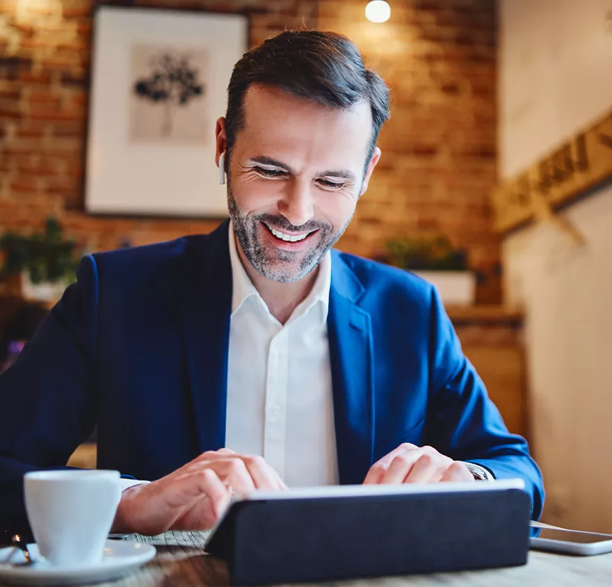 Man working on a laptop