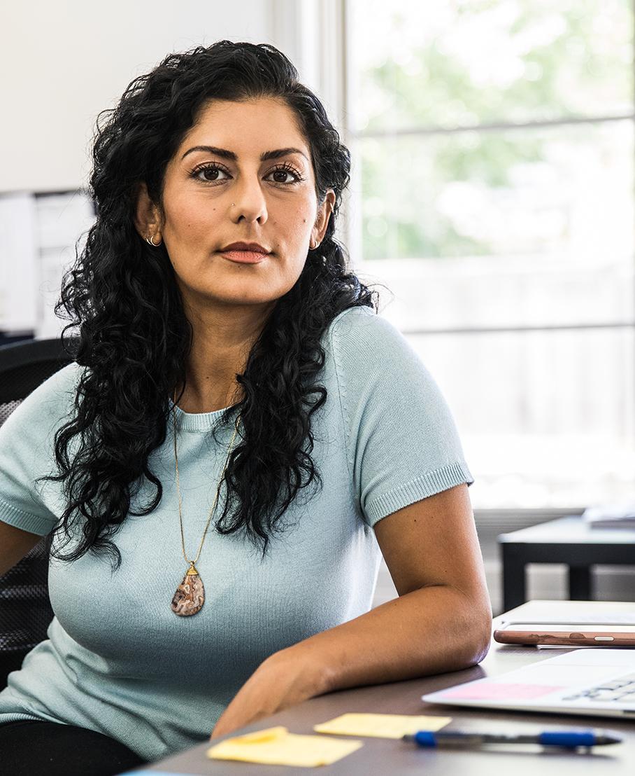 Woman sitting in an office