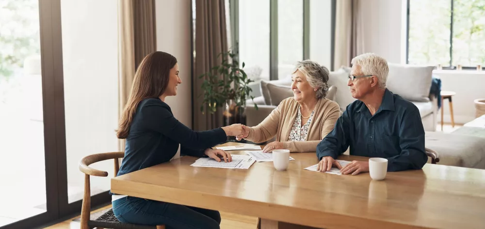 Estate planning and taxation professional meeting with her clients