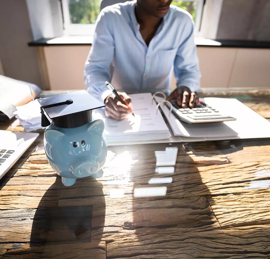 Estate planning and tax professional working at his desk