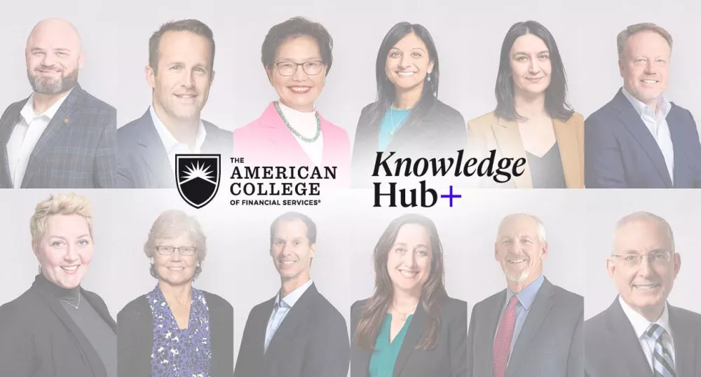 Knowledge Hub Plus logo with panel headshots