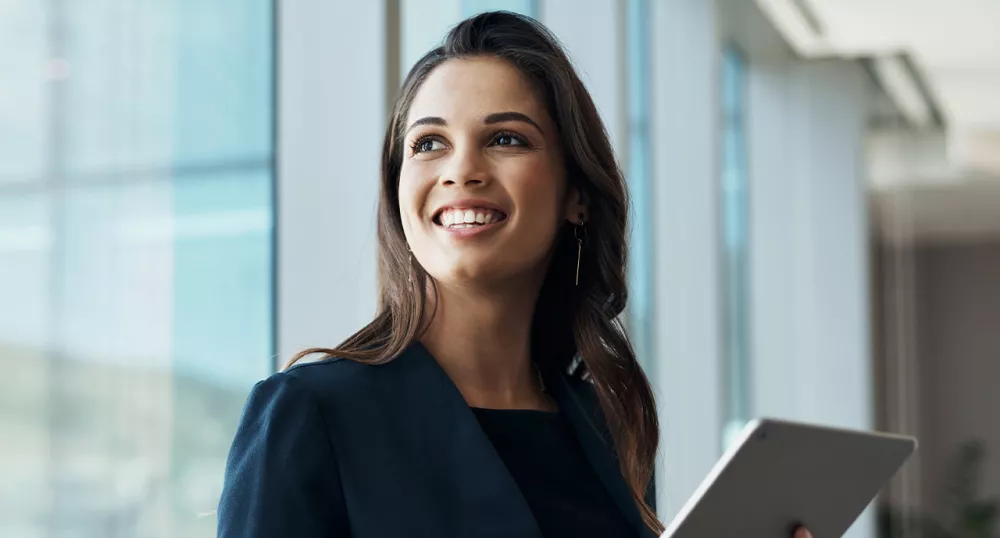 Financial advisor female smiling