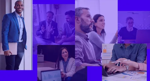 Collage of images of professional men and women