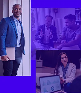 Collage of images of professional men and women